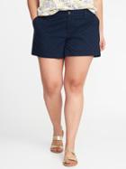 Old Navy Womens Mid-rise Plus-size Everyday Eyelet Shorts (5) Lost At Sea Navy Size 30