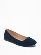 Old Navy Womens Faux-suede Ballet Flats For Women Navy Blue Size 10