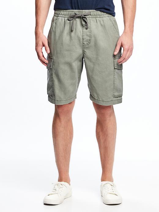 Old Navy Linen Blend Cargo Shorts For Men 9 1/2 - Color Of Money