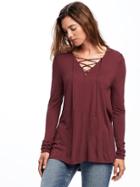 Old Navy Lace Up Swing Top For Women - Marion Berry