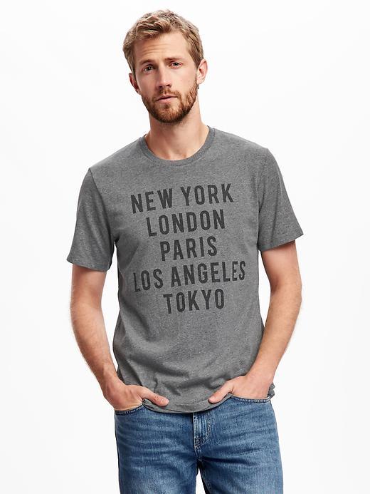 Old Navy Graphic Crew Neck Tee For Men - Dark Heather Grey