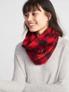 Old Navy Womens Patterned Performance Fleece Infinity Scarf For Women Red Buffalo Check Size One Size