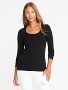 Old Navy Semi Fitted Classic Scoop Neck Tee - Black