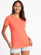 Old Navy Womens Everywear Slub-knit Tee For Women Briquette Size L