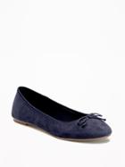 Old Navy Womens Sueded Classic Ballet Flats For Women Navy Size 9