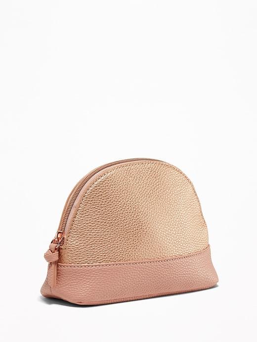 Old Navy Womens Textured Cosmetics Bag For Women Rose Gold Size One Size