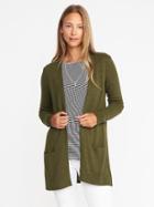 Old Navy Open Front Long Line Cardi For Women - Olive Heather