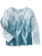 Old Navy Long Sleeve Graphic Tee Size 12-18 M - Pine Forest Green
