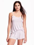 Old Navy Lace Trim Jersey Camis - Pink Stripe