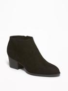 Faux-suede Mid-heel Booties For Women