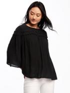 Old Navy Crinkle Gauze Swing Blouse For Women - Black