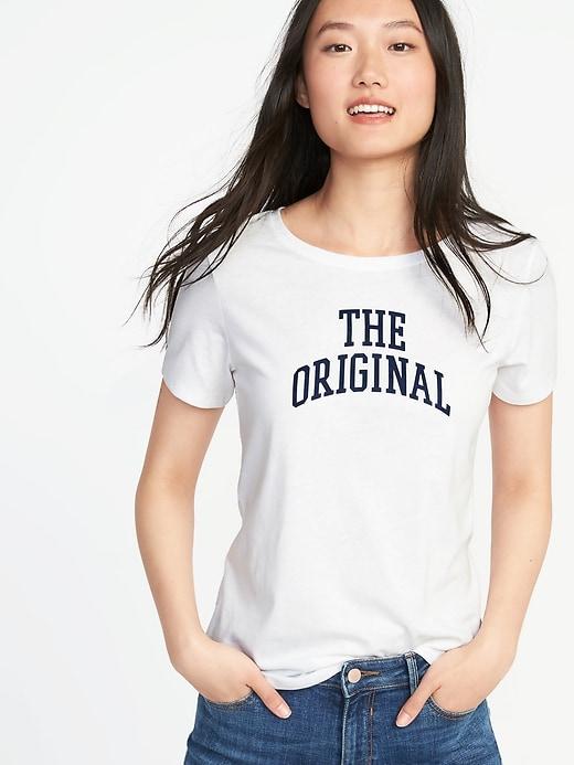 Old Navy Womens Everywear Graphic Crew-neck Tee For Women The Original Size L