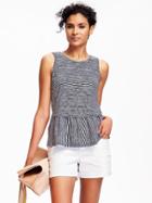 Old Navy Relaxed Peplum Tee For Women - Navy Blue Print