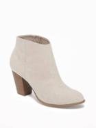 Old Navy Sueded Block Heel Booties For Women - Sidewalk Ends