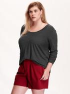 Old Navy Womens Plus Relaxed Fit Scoop Neck Tee Size 1x Plus - Charcoal Heather