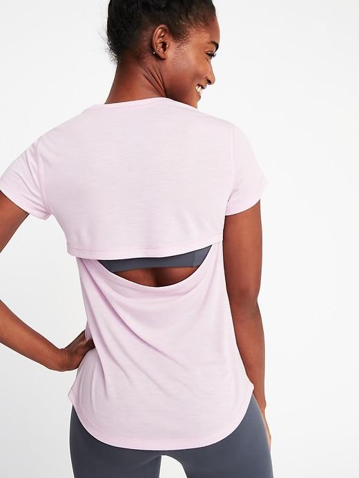 Old Navy Womens Ultra-light Cutout-back Tee For Women Pocket Full Of Posy Size M