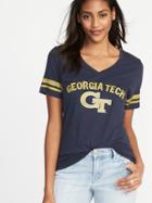 Old Navy Womens College Team Sleeve-stripe Tee For Women Georgia Tech Size S