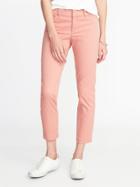 Old Navy Womens Mid-rise Pixie Chinos For Women Rainier Cherry Size 2