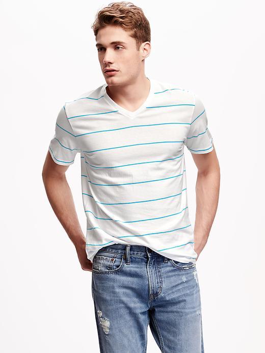 Old Navy Mens V Neck Tee - Cyan Sea