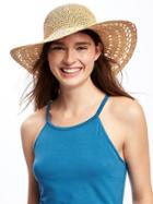 Old Navy Slouchy Straw Sun Hat For Women - Tan