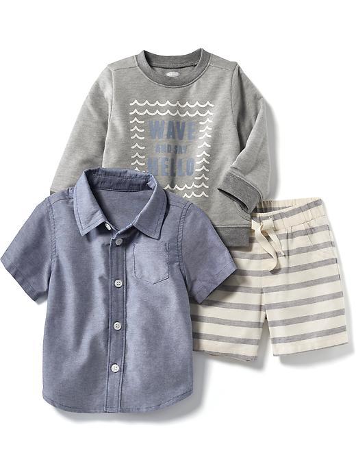 Old Navy 3 Piece Ocford, Sweatshirt And Shorts Set - Wave