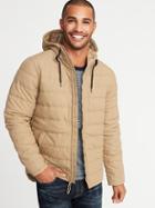 Quilted Cotton Hooded Jacket For Men