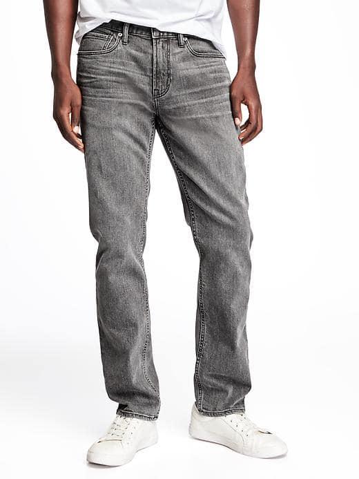 Old Navy Built In Flex Slim Brushed Interior Jeans For Men - Gray Wash