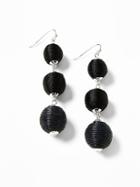 Old Navy Womens Linear Textured-fabric Drop Earrings For Women Black Size One Size