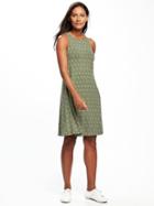 Old Navy Jersey Swing Dress For Women - Olive Combo