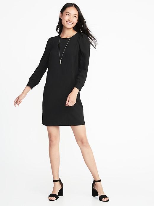 Old Navy Womens Crepe Shift Dress For Women Black Size Xs