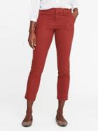 Old Navy Mid Rise Sateen Utility Pixie Chinos For Women - Terra Cotta Soldier
