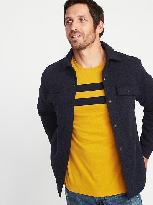 Old Navy Mens Fleece-knit Shirt Jacket For Men In The Navy Size Xl