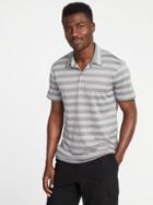 Old Navy Mens Go-dry Cool Performance Polo For Men Gray Stripe Size Xs