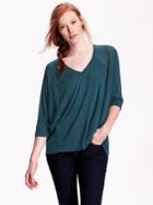 Old Navy Womens Dolman Sleeve Top Size M Tall - Kelp Forest