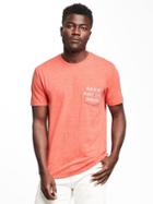 Old Navy Garment Dyed Crew Neck Pocket Tee For Men - Hot Tamale