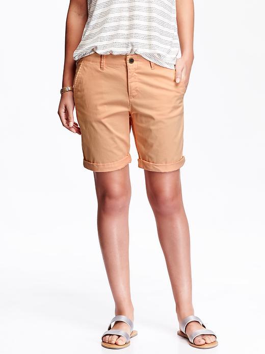 Old Navy Womens Cuffed Bermuda Shorts 6 1/2&quot; Size 0 - To Peach Their Own