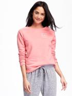 Old Navy Graphic Crew Neck Sweatshirt For Women - Pink Taffy