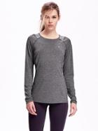 Old Navy Go Dry Mesh Yoke Run Shirt For Women - Coal Smoke