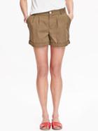 Old Navy Womens Pleated Twill Shorts 3 1/2&quot; Size 0 - Braised Tofu