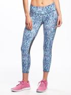 Old Navy Go Dry Compression Run Crops For Women - Mermaid