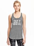Old Navy Womens Active Godry Graphic Tanks - White