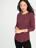 Old Navy Womens Plush Rib-knit Pullover For Women Red Stripes Size Xl