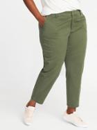 Old Navy Womens Mid-rise Smooth & Slim Plus-size Pixie Utility Chinos Moss Landing Size 24