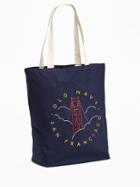 Old Navy Womens Logo-graphic Canvas Tote For Women Golden Gate Bridge Size One Size