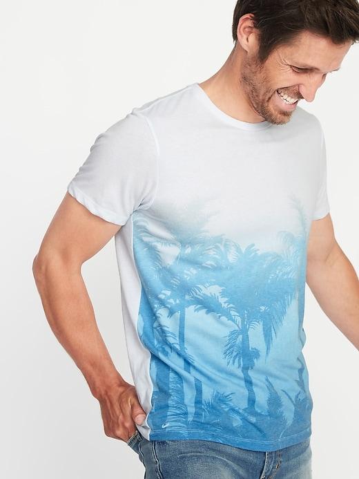 Old Navy Mens Soft-washed Graphic Crew-neck Tee For Men Ocean Wave Size Xl