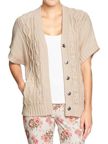 Old Navy Old Navy Womens Textured Dolman Cardi Sweaters - Cream