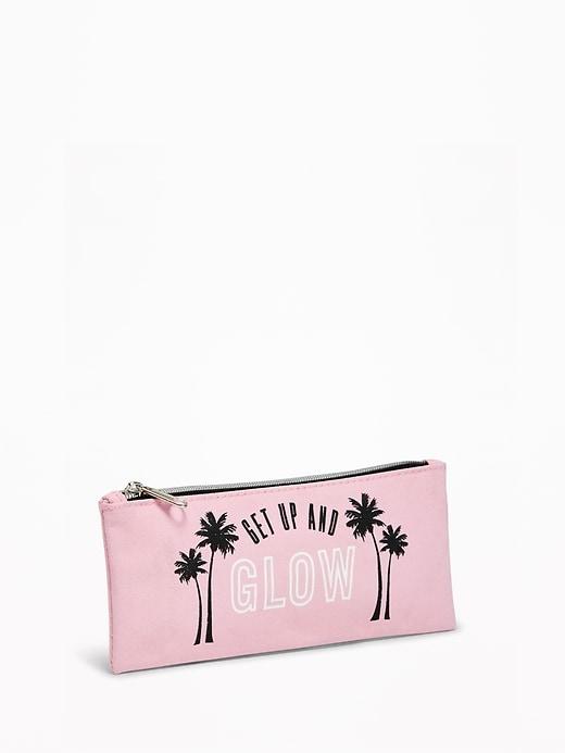 Old Navy Womens Small Canvas Cosmetics Bag For Women Get Up And Glow Size One Size