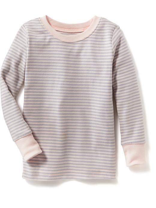 Old Navy Long Sleeve Striped Sleep Tee - Pink Stripe