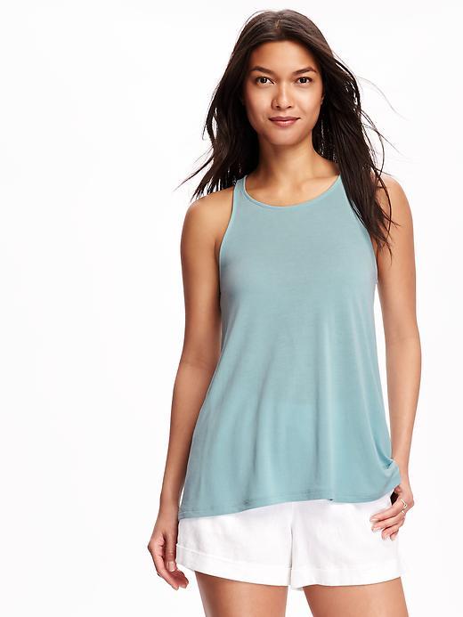 Old Navy Sandwashed High Neck Racerback Tank For Women - Point Break