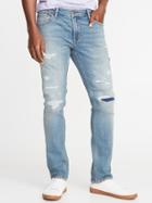 Old Navy Mens Skinny Built-in Flex Distressed Jeans For Men Light Authentic Size 44w